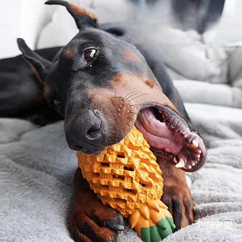 Pineapple Treat Dispensing Dog Toy for Aggressive Chewer