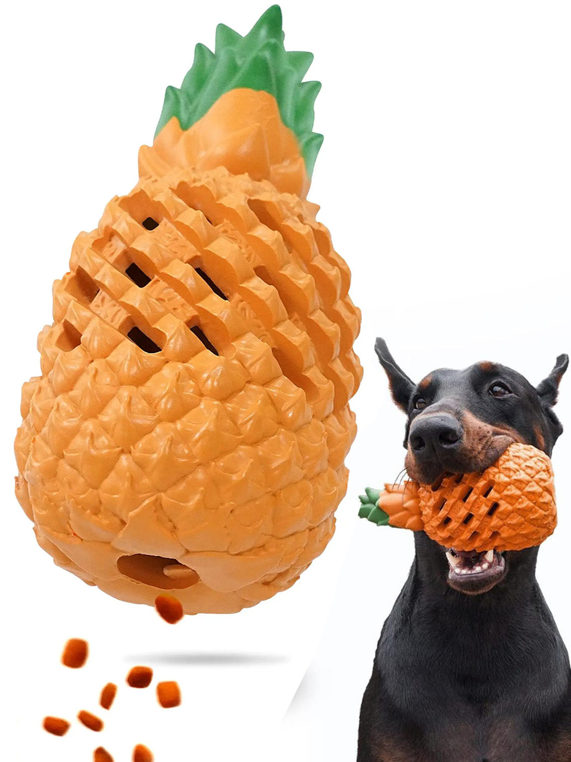 Pineapple Treat Dispensing Dog Toy for Aggressive Chewer