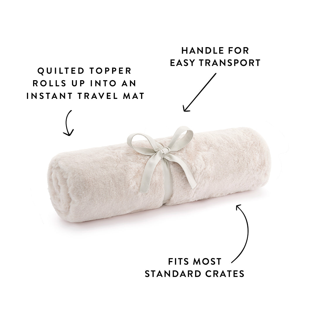 Natural Faux Fur Bolster Dog Bed from The Foggy Dog