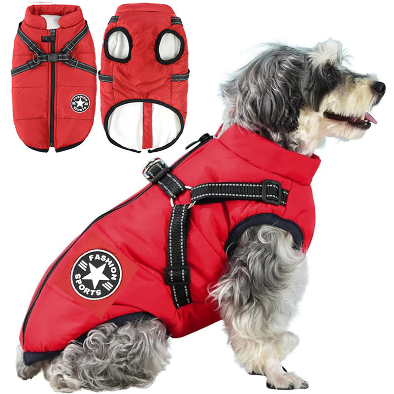Dog Jacket Winter Vest Jackets Dog Coat Dog Jumper Pet Skiing Costume Sleeveless Cotton Padded Vest with Chest Strap