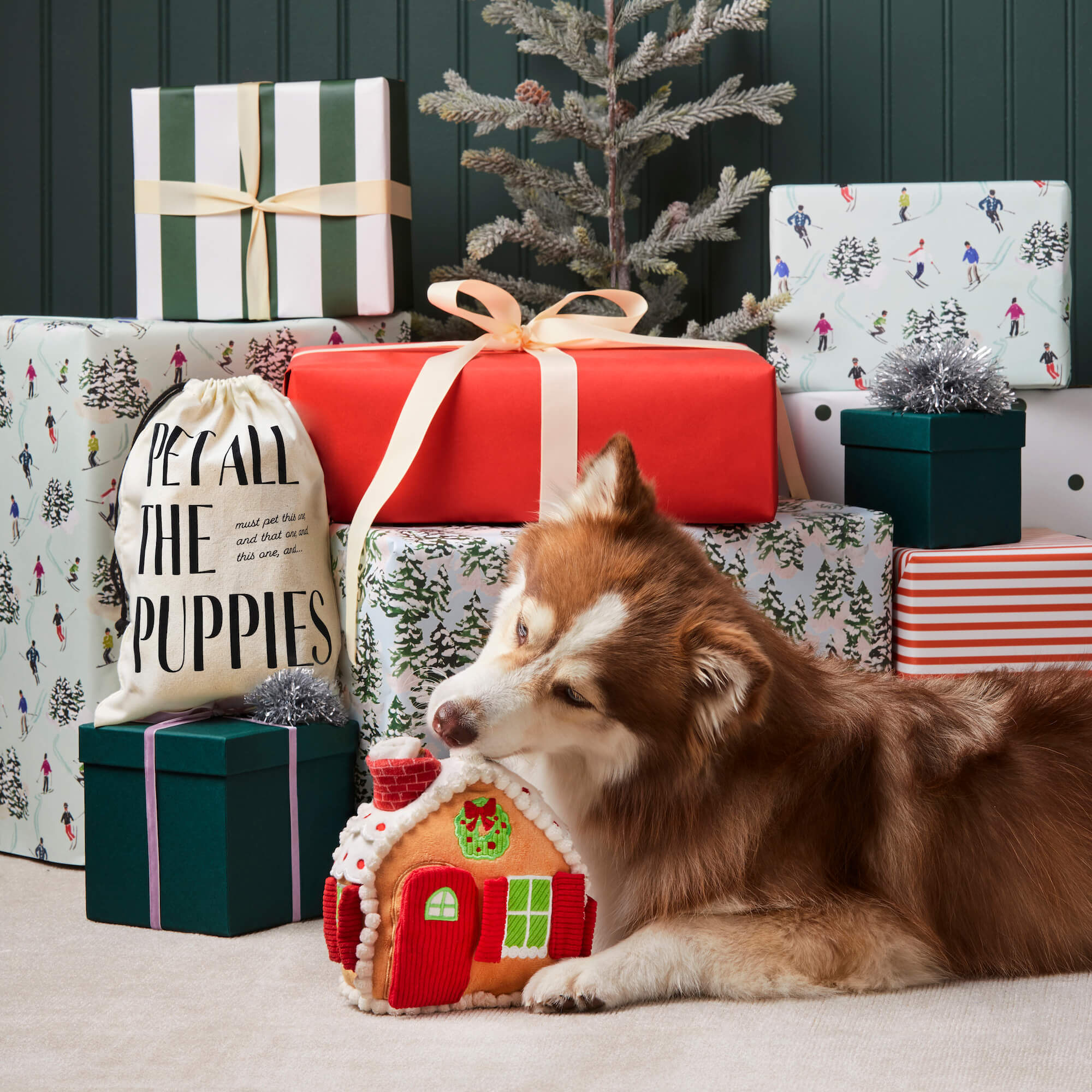 Gingerbread House Interactive Snuffle Dog Toy from The Foggy Dog